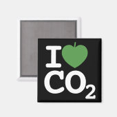 I Bleiche CO2 - I Liebe Kohlendioxid schwarzer Küh Magnet (Vorderseite/Rückseite)