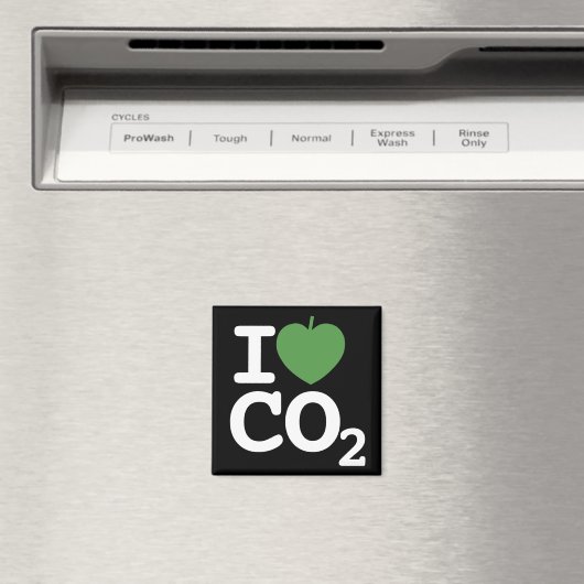 I Bleiche CO2 - I Liebe Kohlendioxid schwarzer Küh Magnet (In Situ (Geschirrspüler))