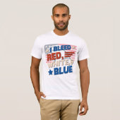 I Blered, White & Blue - Patriotic USA T-Shirt (Vorne ganz)