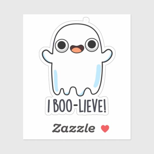 I Boo-lieve Funny Positive Ghost Pun Aufkleber (Blatt)