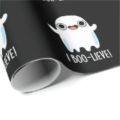 I Boo-lieve Funny Positive Ghost Pun Dark BG Geschenkpapier (Rolleneckpunkt)