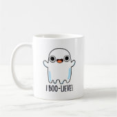 I Boo-lieve Funny Positive Ghost Pun Kaffeetasse (Links)