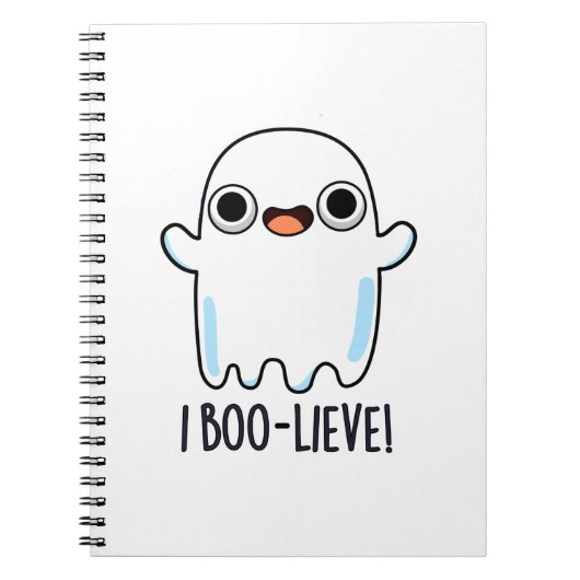 I Boo-lieve Funny Positive Ghost Pun Notizblock (Vorderseite)