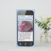 i Boy Modern Birth Ankündigung (Stehend Vorderseite)