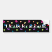 I Brake for Animals! Rainbow Autoaufkleber (Vorne)