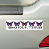 I BRAKE FOR BUTTERFLIES Monarch Watercolor Autoaufkleber (Auf Auto)