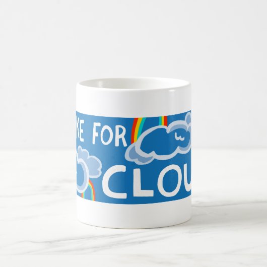 I BRAKE FOR CLOUUDS farbenfroher Regenbogen Kaffeetasse (Mittel)