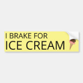 I BRAKE FOR ICE CREAM Niedlich Ice Creme Cone Autoaufkleber (Vorne)