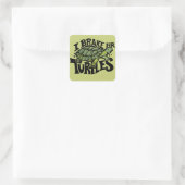 I Brake for Turtles  Quadratischer Aufkleber (Tasche)