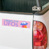 I BRAKE FOR UFOS Niedliche Alien Raumschiff Autoaufkleber (Auf Lkw)