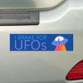 I BRAKE FOR UFOS Niedliche Alien Raumschiff Autoaufkleber (Auf Auto)