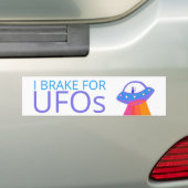 I BRAKE FOR UFOS Niedliche Alien Raumschiff Autoaufkleber (Auf Auto)
