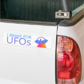 I BRAKE FOR UFOS Niedliche Alien Raumschiff Autoaufkleber (Auf Lkw)