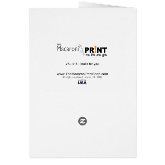 I Break for Sasquatch and You Valentine's Day Card (Hinten)