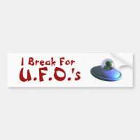 I Break for UFOs (Niedliche) Autoaufkleber