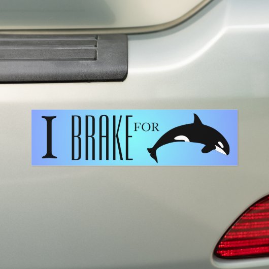 I Bremse für Orca Killer Whale Silhouette Blau Autoaufkleber (Auf Auto)