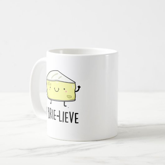 I Brie live Positive Brie Cheese Pun Kaffeetasse (Vorderseite Links)