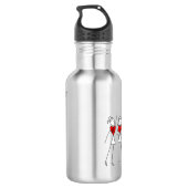 I bringt LiebeNetball Strichmännchen in Position Edelstahlflasche (Rückseite)
