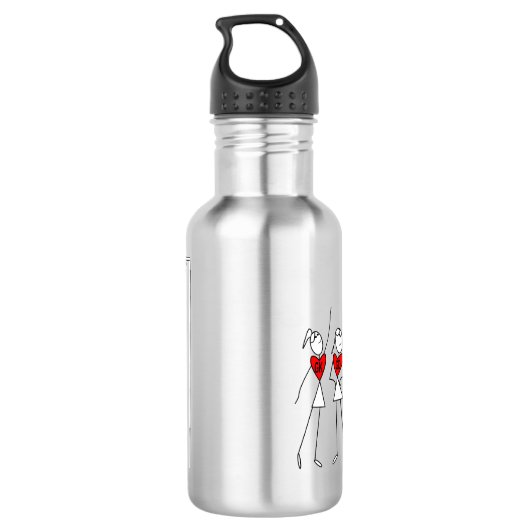 I bringt LiebeNetball Strichmännchen in Position Edelstahlflasche (Rückseite)