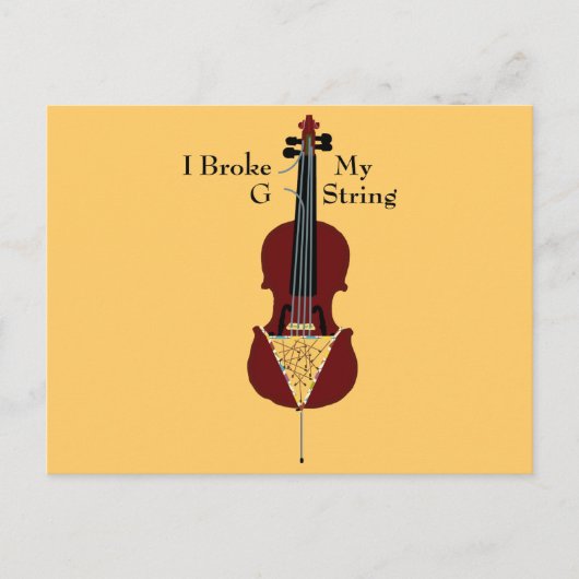 I Broke My G String (Cello) Postkarte (Vorderseite)