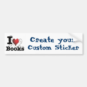 I bucht Herz i-Liebe-Bücher! Wirbles Curlique Her Autoaufkleber