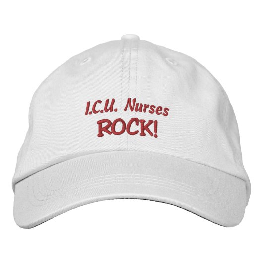 I.C.U. Nurses Rock! Bestickte Kappe (Vorderseite)