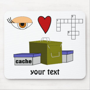 I cachiert Liebe-Puzzlespiel Rebus Geocaching Mousepad