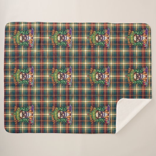 I Came I Sat I Sparkled Funny Christmas Bulldog Sherpadecke (Vorderseite (Horizontal))