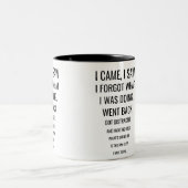 i came i saw i forgot zweifarbige tasse (Mittel)