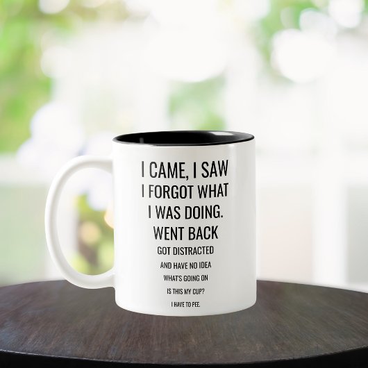 i came i saw i forgot zweifarbige tasse