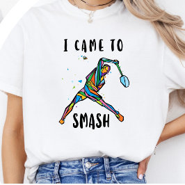 I Came To Smash Badminton Player Tri-Blend Shirt
