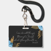 I Can Do All Things Bible Verse Ausweis (Vorderseite mit Schlüsselband)