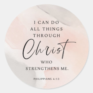 I Can Do All Things Philippians 4:13 Runder Aufkleber