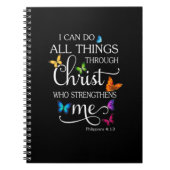 I Can Do All Things Through Christ Butterfly Notizblock (Vorderseite)