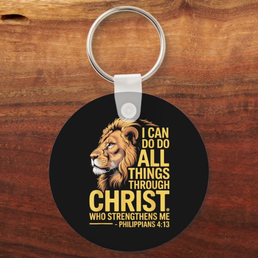 I Can Do All Things Through Christ, Cross Lino Chr Schlüsselanhänger (Vorderseite)