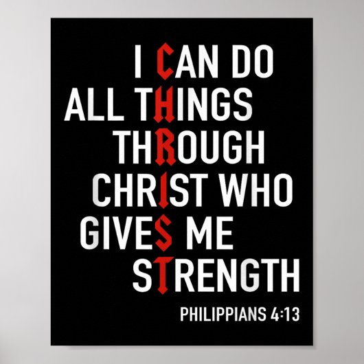 I Can Do All Things Through Christ God Christian B Poster (Vorne)