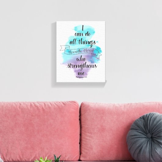 I can do all things through Christ Leinwanddruck (Insitu (Wohnzimmer))
