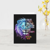 I Can Do All Things Through Christ Lion Faith Chri Karte (Gelbe Blume)