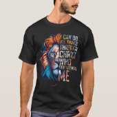 I Can Do All Things Through Christ Lion Faith Reli T-Shirt (Vorderseite)