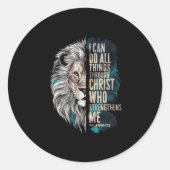 I Can Do All Things Through Christ Runder Aufkleber (Vorderseite)