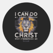 I Can Do All Things Through Christ Runder Aufkleber (Vorderseite)