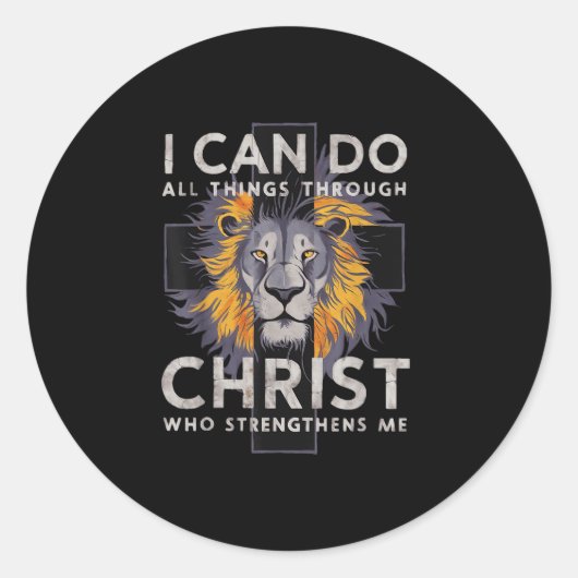 I Can Do All Things Through Christ Runder Aufkleber (Vorderseite)