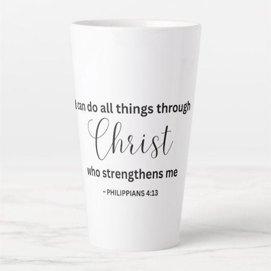 I Can Do All Things Through Christ - Tumbler Milchtasse (Vorderseite)
