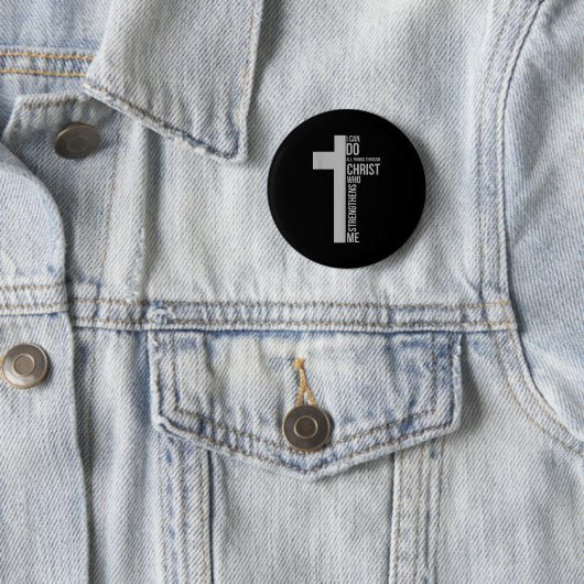 I Can Do All Things Through Christ Who Strengthens Button (Beispiel)