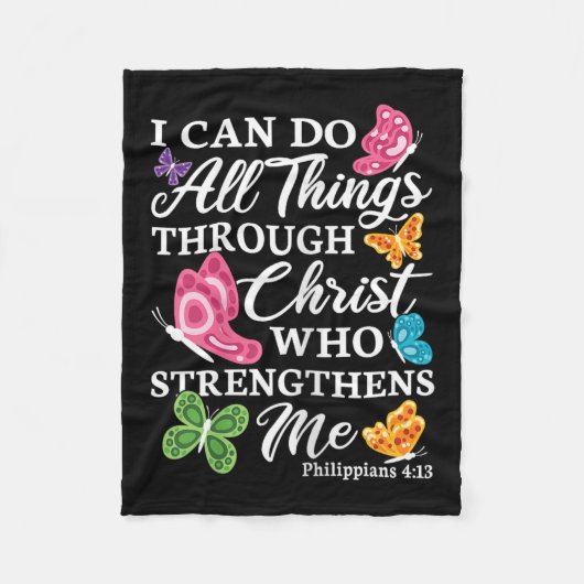 I Can Do All Things Through Christ Who Strengthens Fleecedecke (Vorderseite)