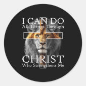 I Can Do All Things Through Christ Who Strengthens Runder Aufkleber (Vorderseite)