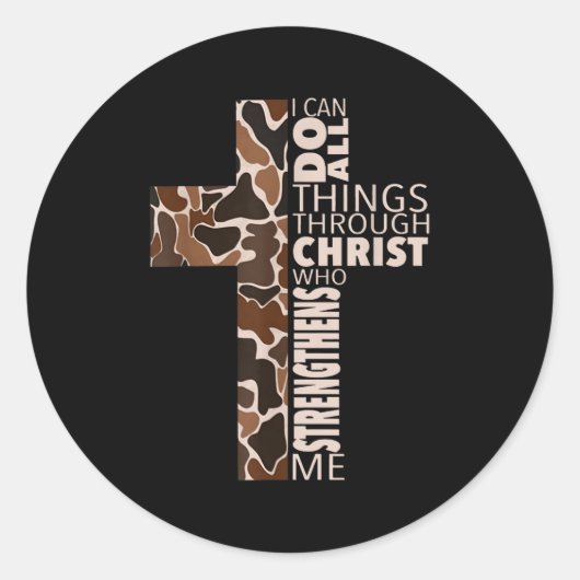 I Can Do All Things Through Christ Who Strengthens Runder Aufkleber (Vorderseite)
