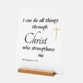 I can do all things thru Christ Acrylic Sign Acrylschild (Winkel)