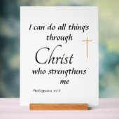 I can do all things thru Christ Acrylic Sign Acrylschild (Neutral)