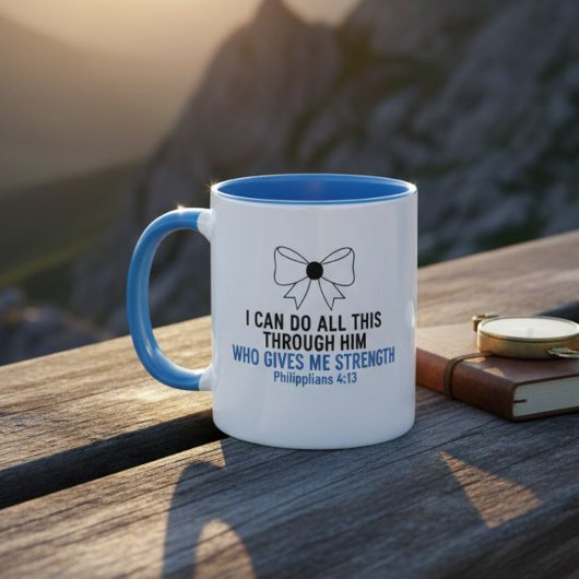 I Can Do All This Bible Verse Two-Tone Mug Tasse